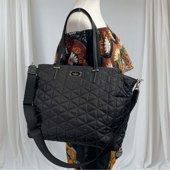 Kate Spade Baby Diaper Bag Wilson Road Kaylie Maxi Shoulder bag. Black quilted - Picture 6 of 16